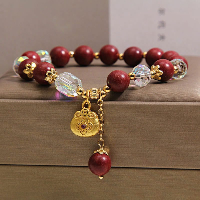 Buddha Stones Sandalwood Lucky Bag Charm Healing Bracelet - image 6