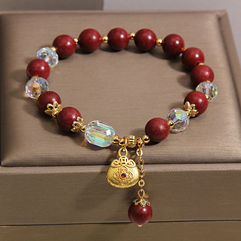 Buddha Stones Sandalwood Lucky Bag Charm Healing Bracelet - image 4