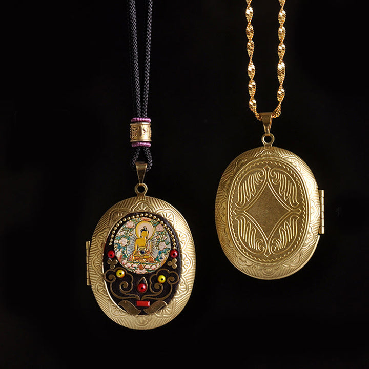 Buddha Stones Copper Kwan Yin Avalokitesvara Zakiram Wealth Pendant Necklace - image 12