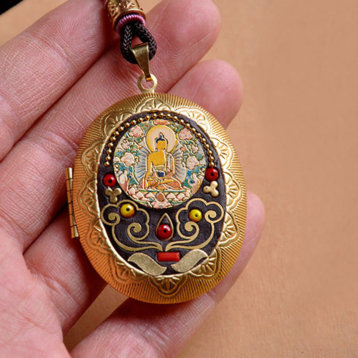 Buddha Stones Copper Kwan Yin Avalokitesvara Zakiram Wealth Pendant Necklace - image 3