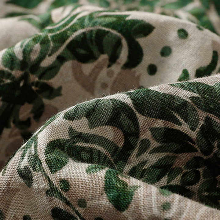 Buddha Stones Commute Summer Printing Simple Design Crew Neck Sleeveless Maxi Dress - image 7