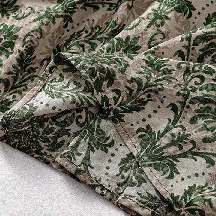 Buddha Stones Commute Summer Printing Simple Design Crew Neck Sleeveless Maxi Dress - image 8