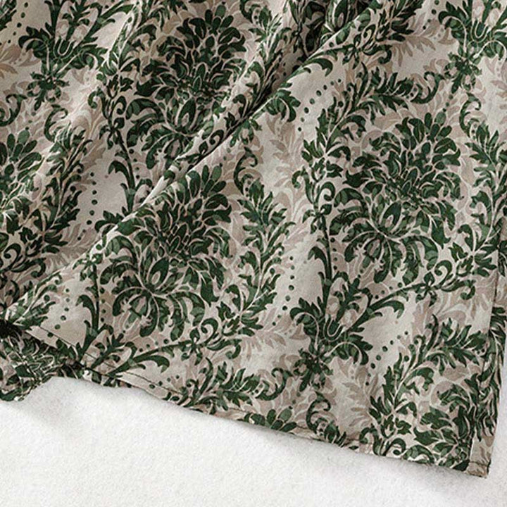 Buddha Stones Commute Summer Printing Simple Design Crew Neck Sleeveless Maxi Dress - image 9