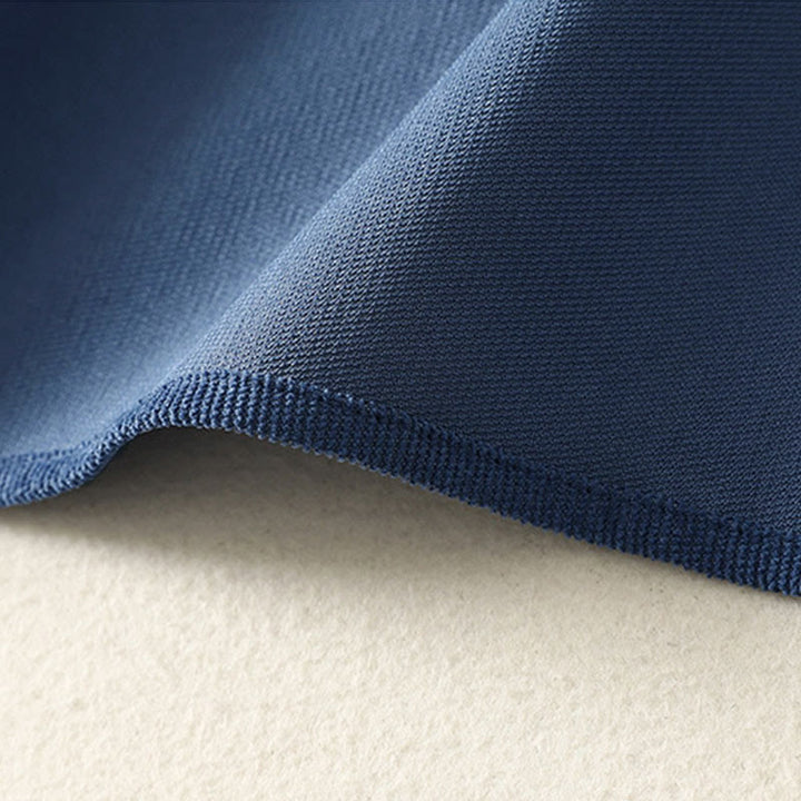 Buddha Stones Spring Retro DarkBlue Plain Sleeveless Midi Dress With Pockets - image 9