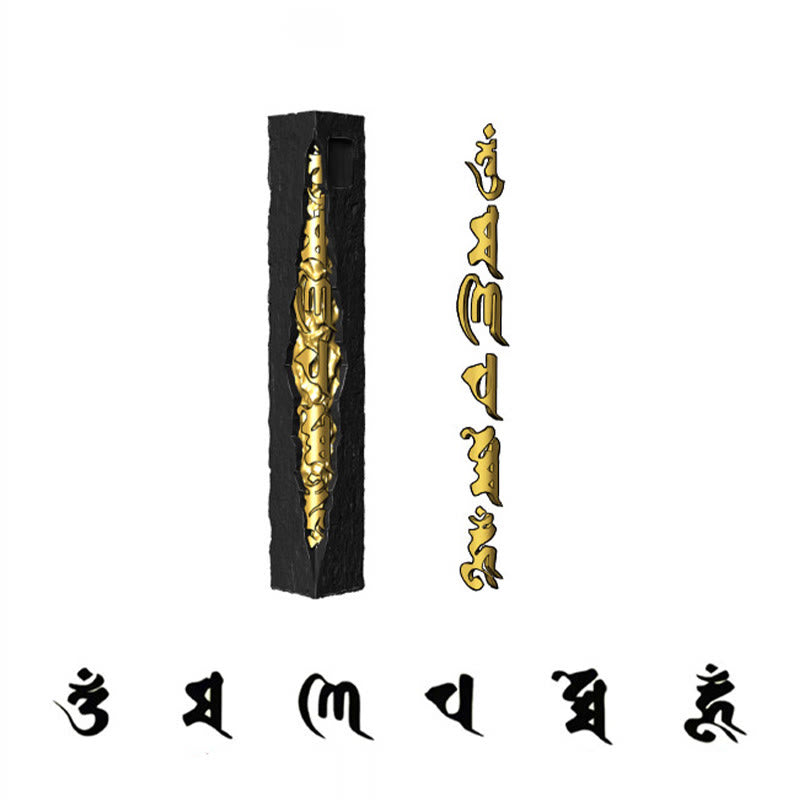 Buddha Stones 999 Sterling Silver 999 Gold Om Mani Padme Hum Wisdom Necklace Pendant - image 13