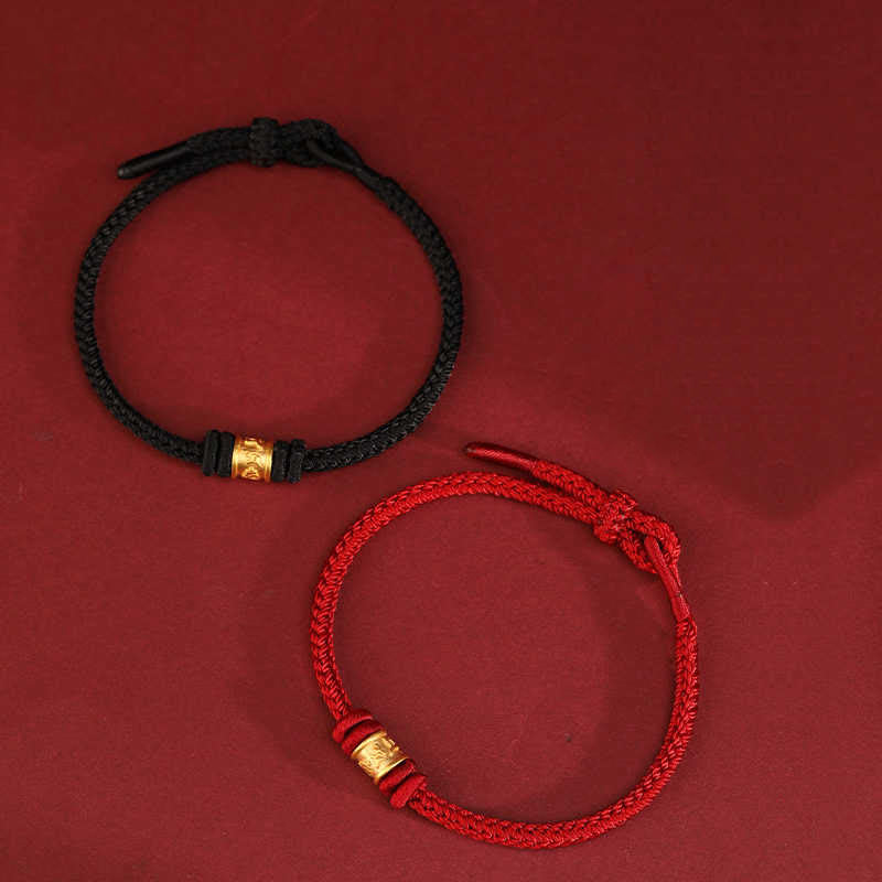 Buddha Stones Tibet Handmade 999 Gold Om Mani Padme Hum Luck Protection Bracelet - image 12