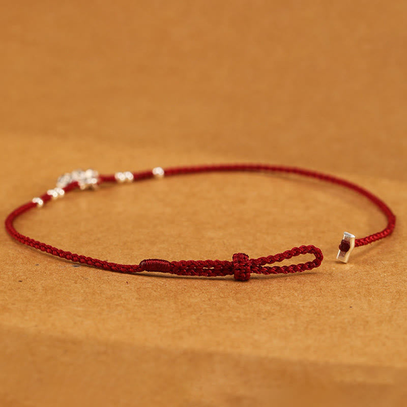 Buddha Stones Handcrafted 925 Sterling Silver Copper Coins Design Protection Strength Ultra-Thin Bracelet Anklet - image 6