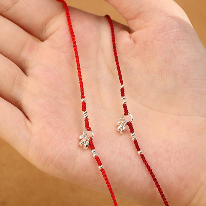 Buddha Stones Handcrafted 925 Sterling Silver Copper Coins Design Protection Strength Ultra-Thin Bracelet Anklet - image 12