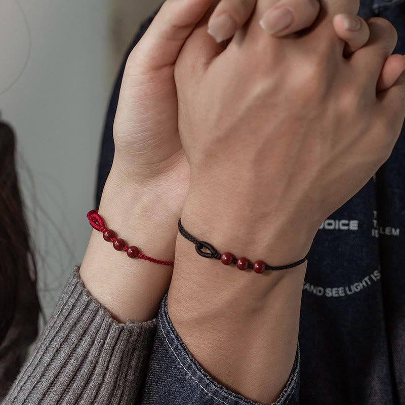 Buddha Stones Handmade Cinnabar Beads Calm Blessing Braided Rope Bracelet - image 17