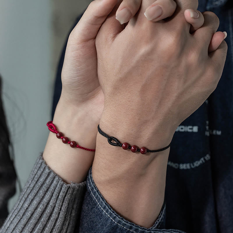 Buddha Stones Handmade Cinnabar Beads Calm Blessing Braided Rope Bracelet - image 18