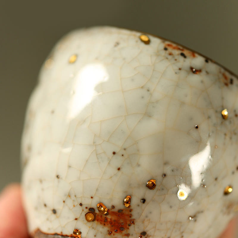 Buddha Stones Handcrafted Golden Arowana Koi Fish Ceramic Teacup Kung Fu Tea Cup Teapot - image 6