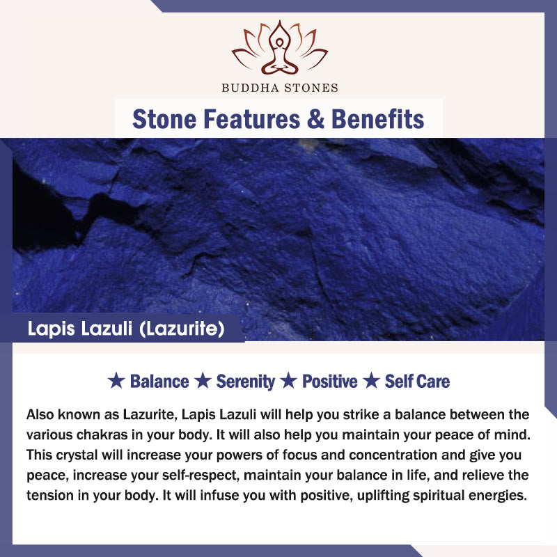 Buddha Stones Lazurite Lapis Lazuli Sodalite Black Onyx Bead Positive Bracelet - image 5