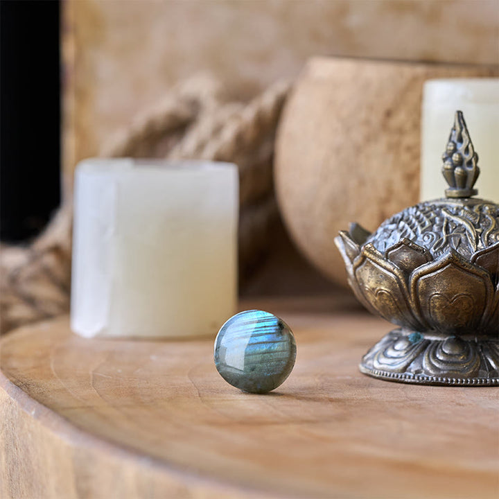 Buddha Stones Natural Round Labradorite Healing Figurine Decoration - image 2