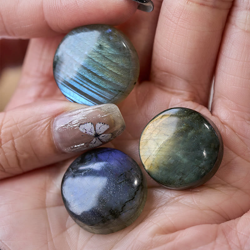 Buddha Stones Natural Round Labradorite Healing Figurine Decoration - image 9