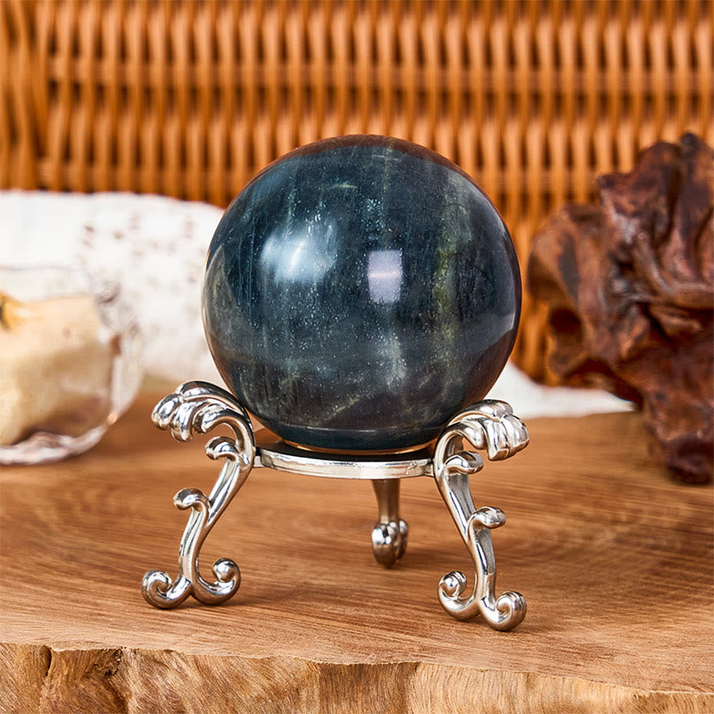 Buddha Stones Round Ball Figurine Natural Labradorite Healing Statue Office Home Decoration - image 1