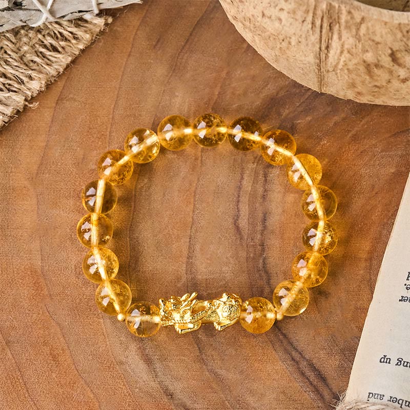 Buddha Stones Natural Citrine PiXiu Prosperity Protection Bracelet - image 1
