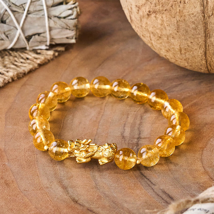 Buddha Stones Natural Citrine PiXiu Prosperity Protection Bracelet - image 2