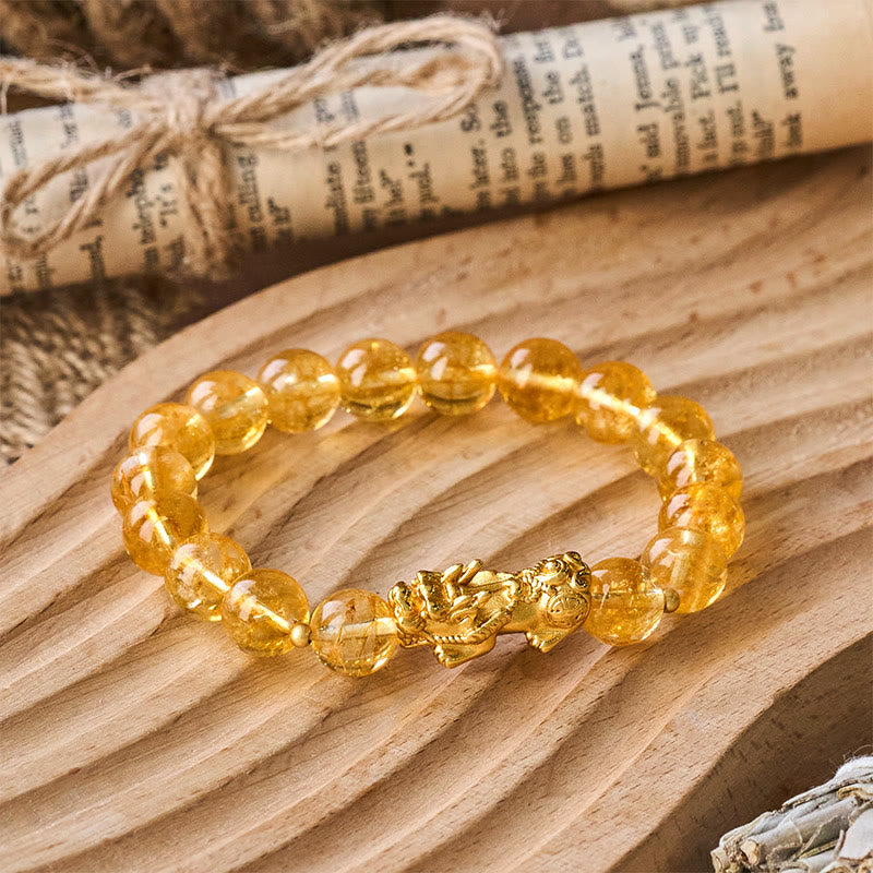 Buddha Stones Natural Citrine PiXiu Prosperity Protection Bracelet - image 3