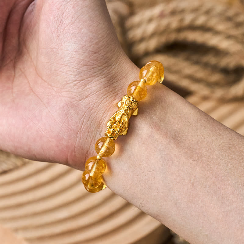 Buddha Stones Natural Citrine PiXiu Prosperity Protection Bracelet - image 4