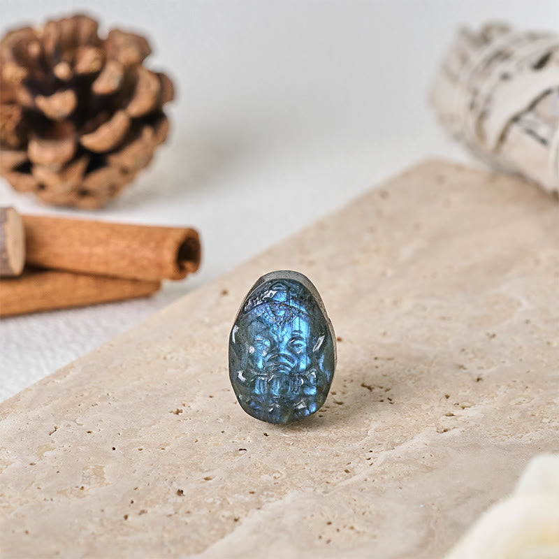 Buddha Stones Ganesh Elephant Figurine Natural Labradorite Healing Protection Statue Home Decoration - image 2
