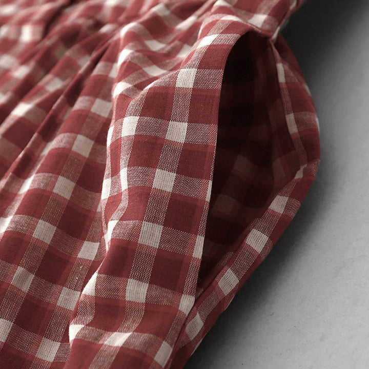 Buddha Stones Plaid Sleeveless Summer Midi Dress With Pockets - image 5