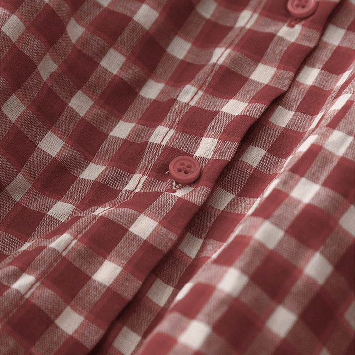 Buddha Stones Plaid Sleeveless Summer Midi Dress With Pockets - image 9