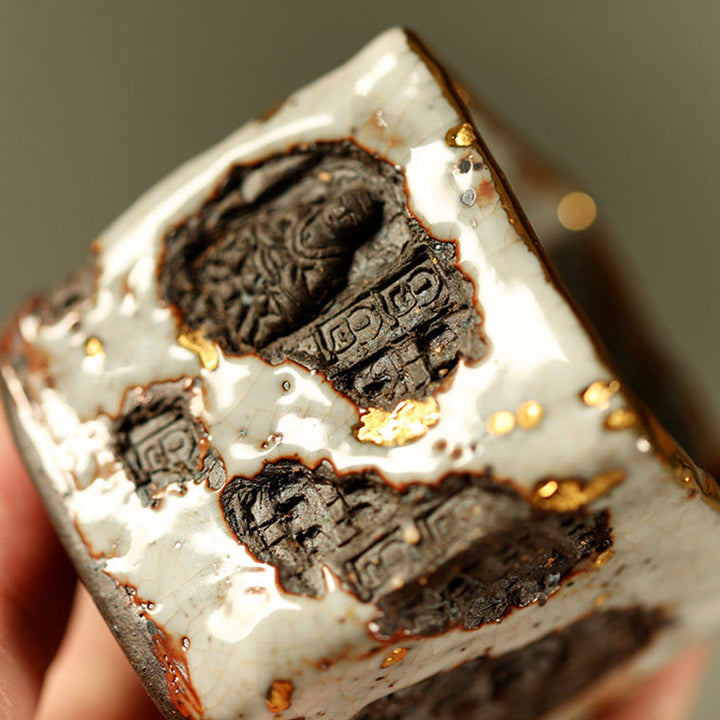 Buddha Stones Hand-painted Dunhuang Buddha Shino Ceramic Teacup Kung Fu Tea Cup - image 6