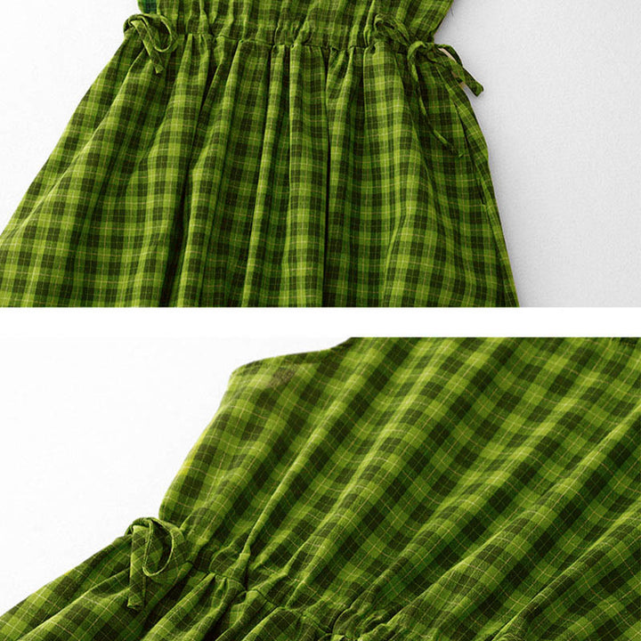 Buddha Stones Sleeveless Plaid Summer Midi Dress With Pockets - image 12