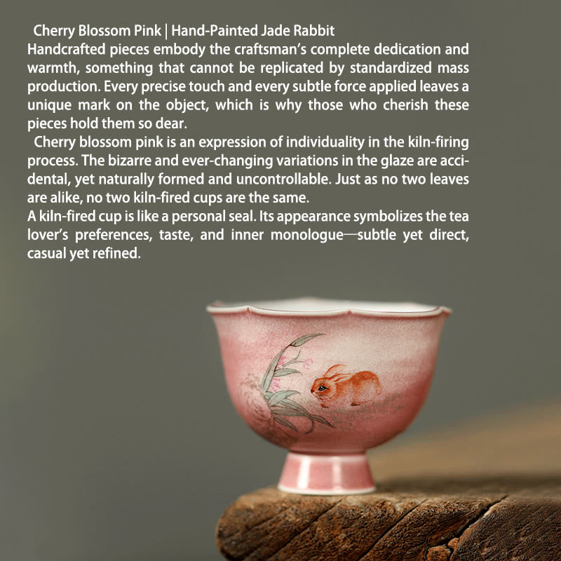 Buddha Stones Hand-painted Rabbit Orchid Flower Begonia Ceramic Teacup Kung Fu Tea Cup 75ml - image 14