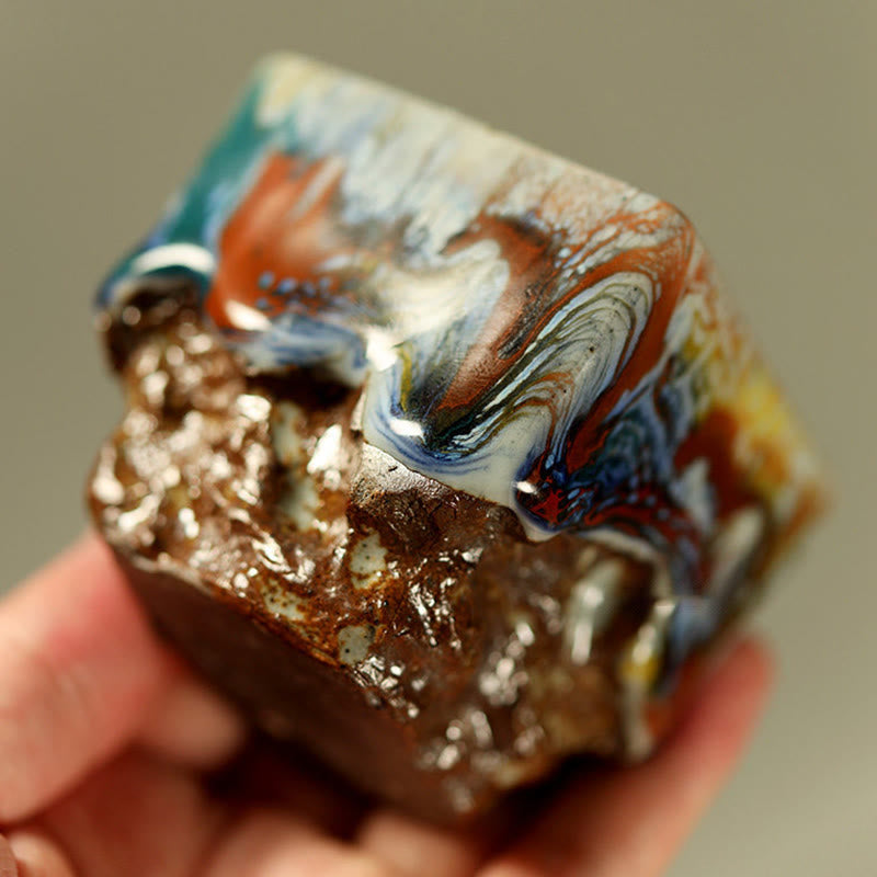 Buddha Stones Hand-painted Dunhuang Meditating Buddha Shino Ceramic Teacup Kung Fu Tea Cup - image 2