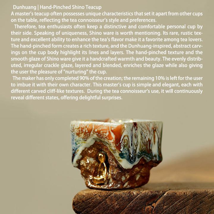 Buddha Stones Hand-painted Dunhuang Meditating Buddha Shino Ceramic Teacup Kung Fu Tea Cup - image 4