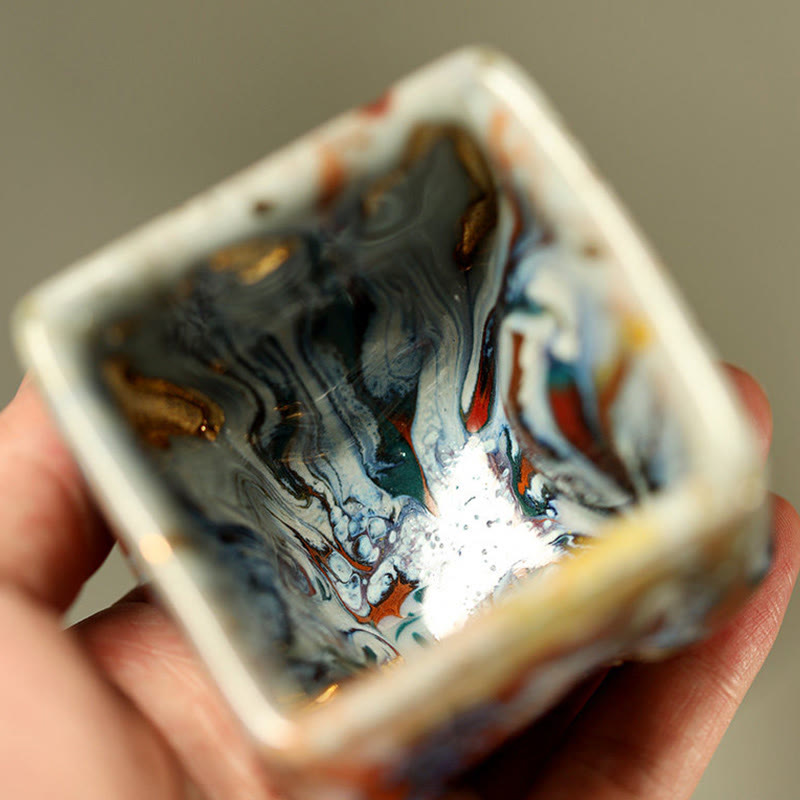 Buddha Stones Hand-painted Dunhuang Meditating Buddha Shino Ceramic Teacup Kung Fu Tea Cup - image 5