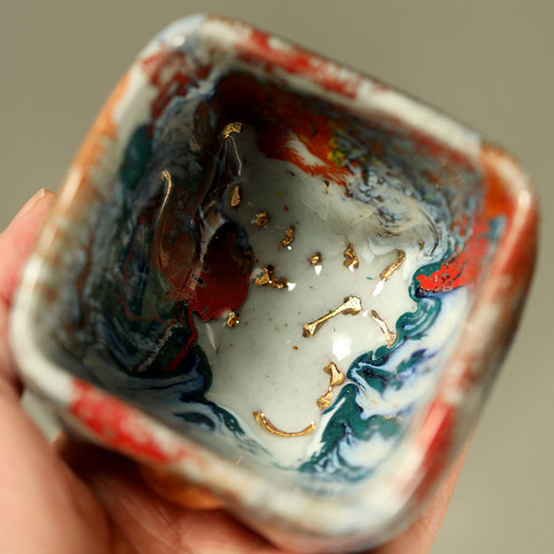 Buddha Stones Hand-painted Dunhuang Meditating Buddha Shino Ceramic Teacup Kung Fu Tea Cup - image 11
