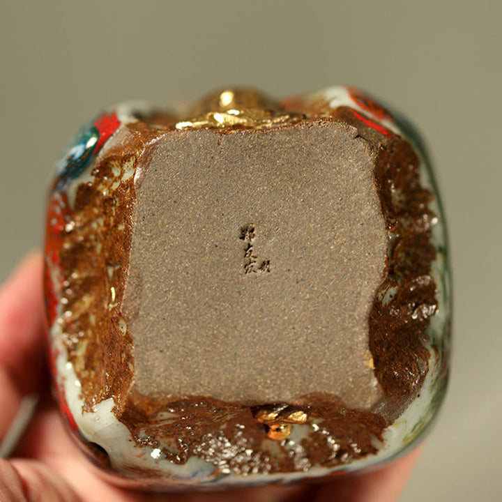 Buddha Stones Hand-painted Dunhuang Meditating Buddha Shino Ceramic Teacup Kung Fu Tea Cup - image 12