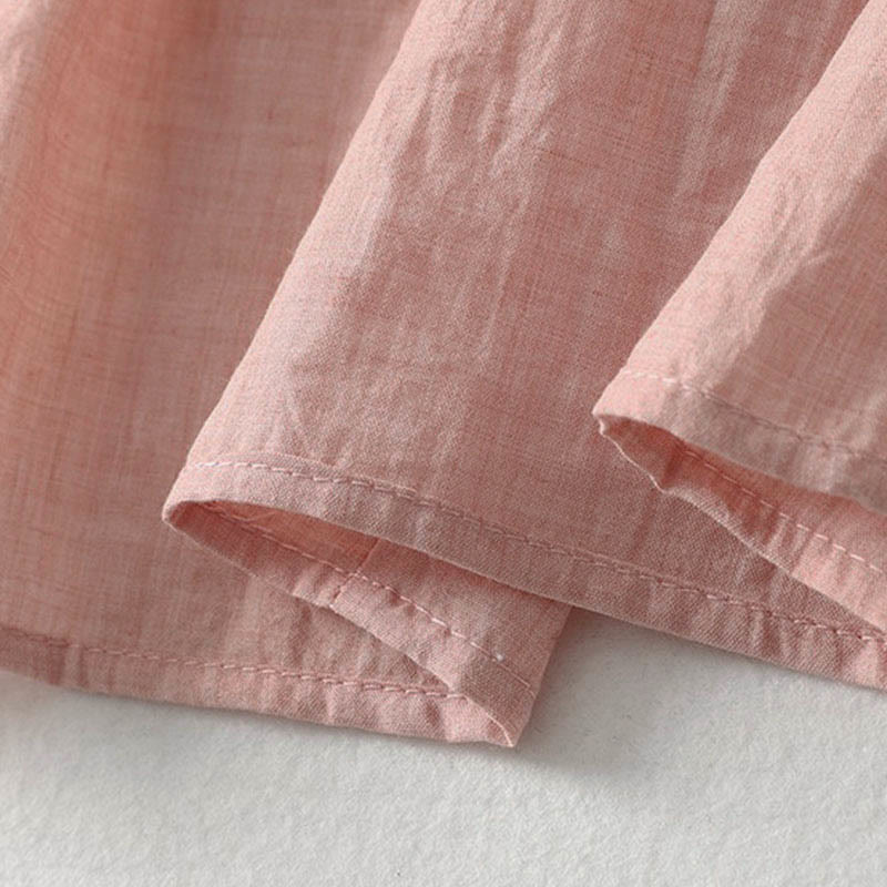 Buddha Stones Spring Solid Color Lace-up Crew Neck Design Three Quarter Sleeve Women's Midi Dress - image 9