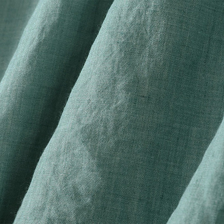 Buddha Stones Spring Solid Color Lace-up Crew Neck Design Three Quarter Sleeve Women's Midi Dress - image 20