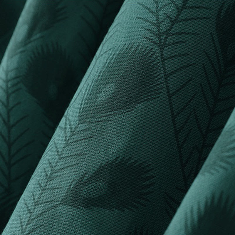 Buddha Stones Spring Grass Vines Print Buttons Design Long Sleeve Midi Dress With Pockets - image 11