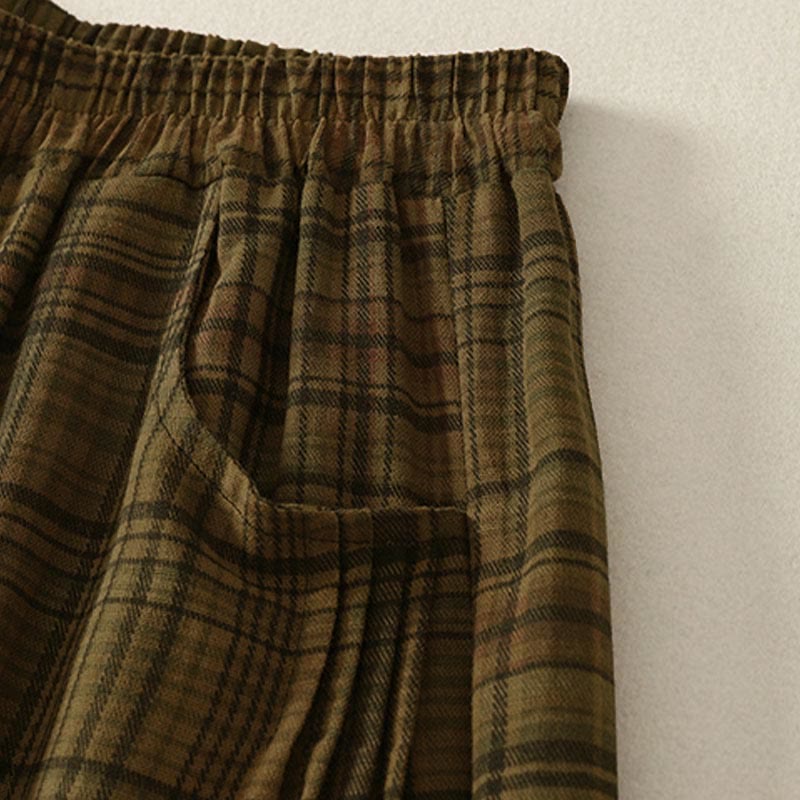 Buddha Stones Spring Plaid Design Women's Harem 7-8 Length Pants With Pockets - image 9