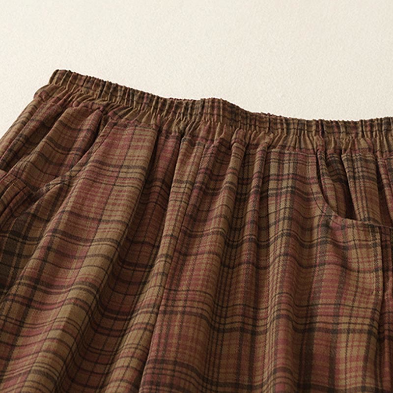 Buddha Stones Spring Plaid Design Women's Harem 7-8 Length Pants With Pockets - image 1