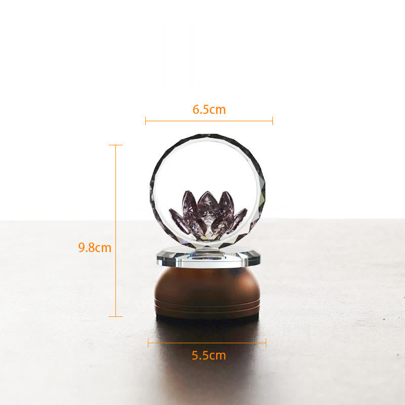 Buddha Stones Lotus Copper Brass New Beginning Home Decoration - Aluminum Alloy Base - 6.5*9.8*5.5 cm - Rechargeable - image 2