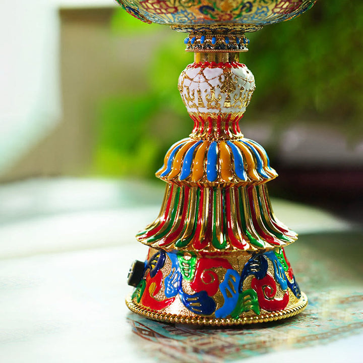 Buddha Stones Lotus Liuli Glass Eight Auspicious Symbols Base Enlightenment Home Decoration - image 37