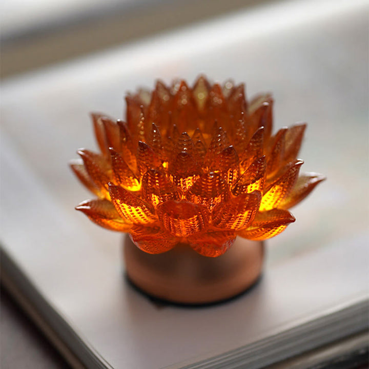 Buddha Stones Lotus Liuli Glass Copper Brass New Beginning Home Decoration - image 20