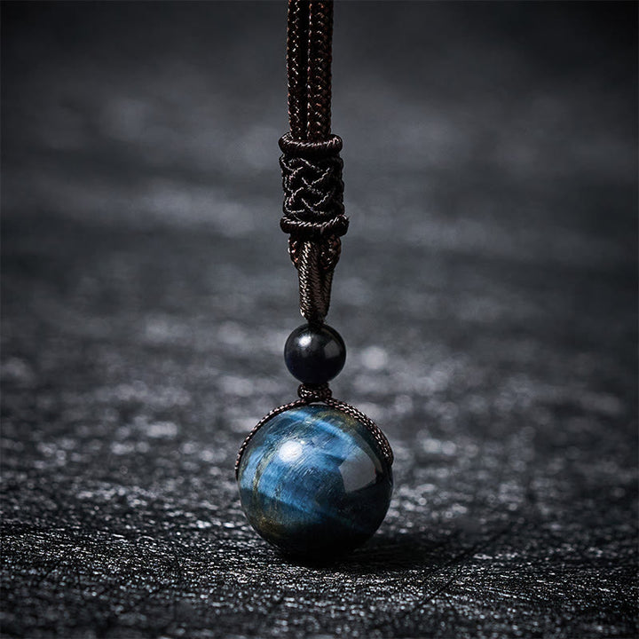 Buddha Stones Tiger's Eye Silver Sheen Obsidian Gold Sheen Obsidian Rainbow Obsidian Positive Necklace Pendant - Tiger's Eye - 16mm - image 1