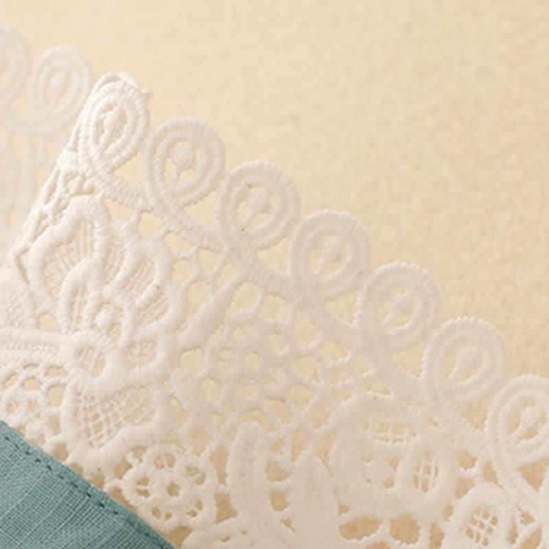 Buddha Stones Summer Hollow Lace Design Lapel Sleeveless Cotton Midi Dress With Pockets - image 16