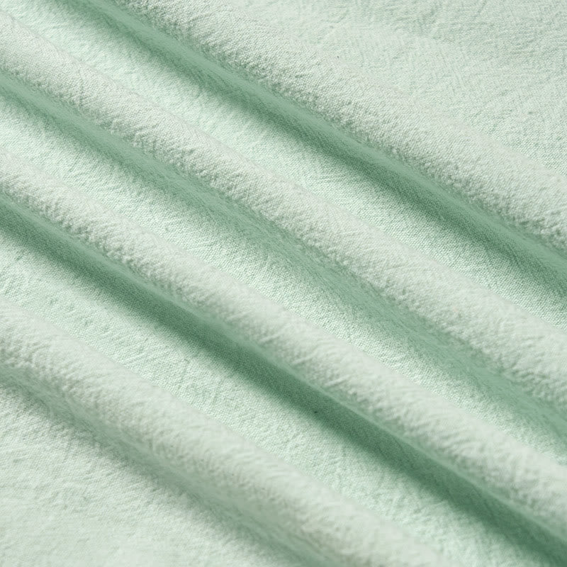 Buddha Stones Summer V-Neck Embroidery Lines Lace-up Cotton Women's Half Sleeve Shirt - image 4