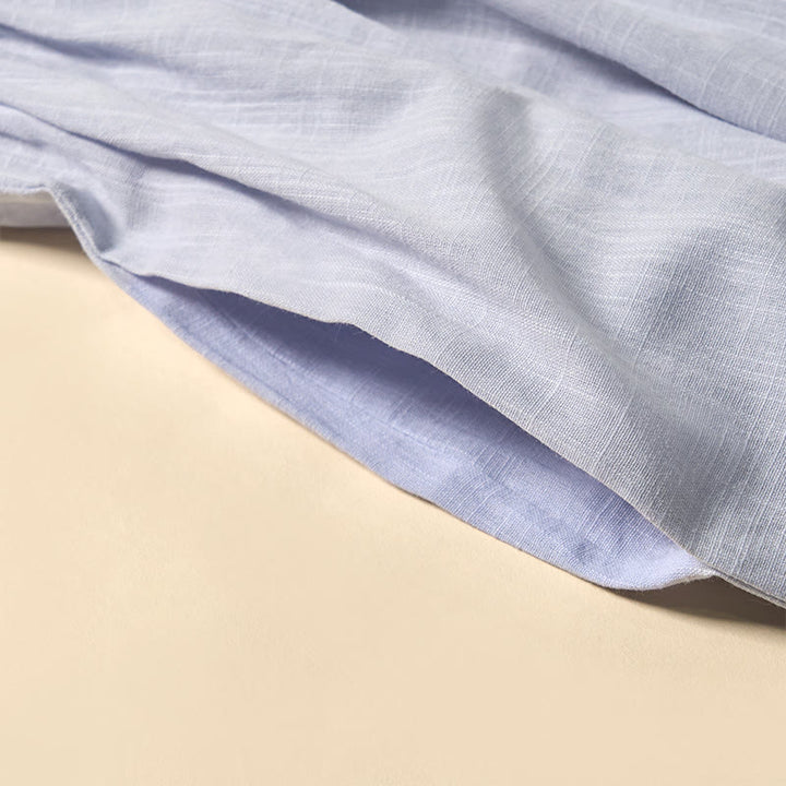 Buddha Stones Summer Grape Vine Embroidery Lace-up Design Short Sleeve Midi Dress With Pockets - image 3