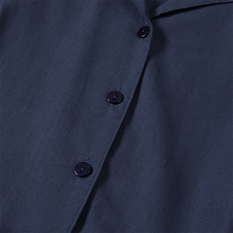 Buddha Stones Summer Solid Color Lace-up A-line Design Short Sleeve Midi Dress With Pockets - image 3