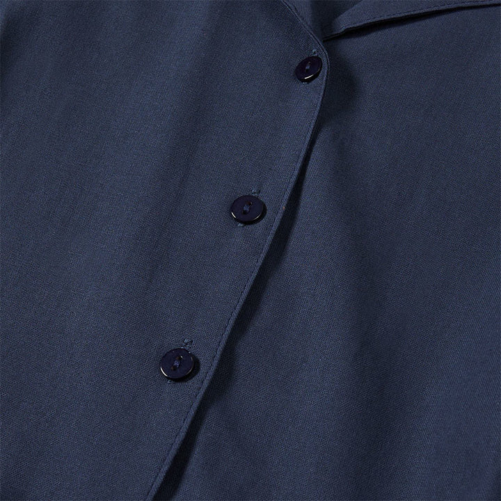 Buddha Stones Summer Solid Color Lace-up A-line Design Short Sleeve Midi Dress With Pockets - image 3