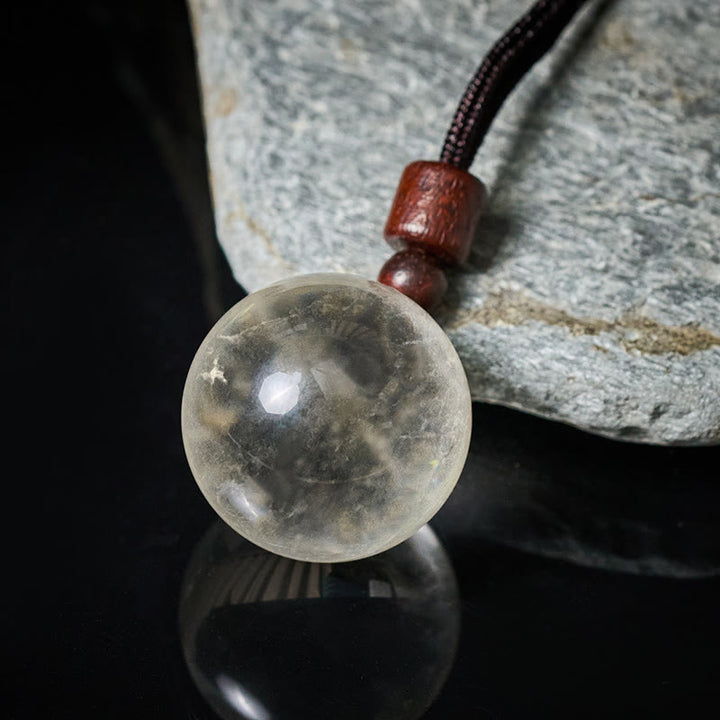 Buddha Stones White Crystal Pink Crystal Tiger Eye Smoky Quartz Protection Necklace Pendant - image 2
