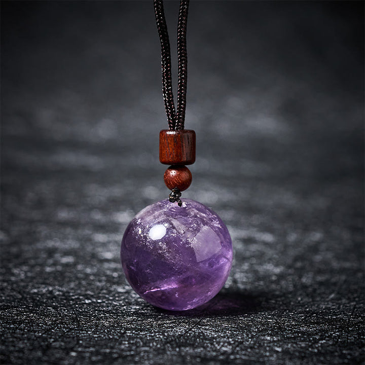 Buddha Stones White Crystal Pink Crystal Tiger Eye Smoky Quartz Protection Necklace Pendant - Amethyst - image 13
